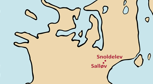 Map showing Salløv and Snoldelev